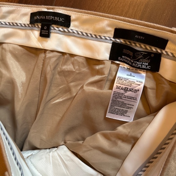 ❄️END OF SEASON SALE❄️ BANANA REPUBLIC Avery Tan Wool Blend Pants size 0 - Picture 3 of 7